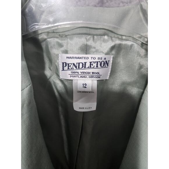 Vintage Pendleton Blazer Womens 12 Green 100% Virgin Wool Jacket USA Old Money - Picture 2 of 7
